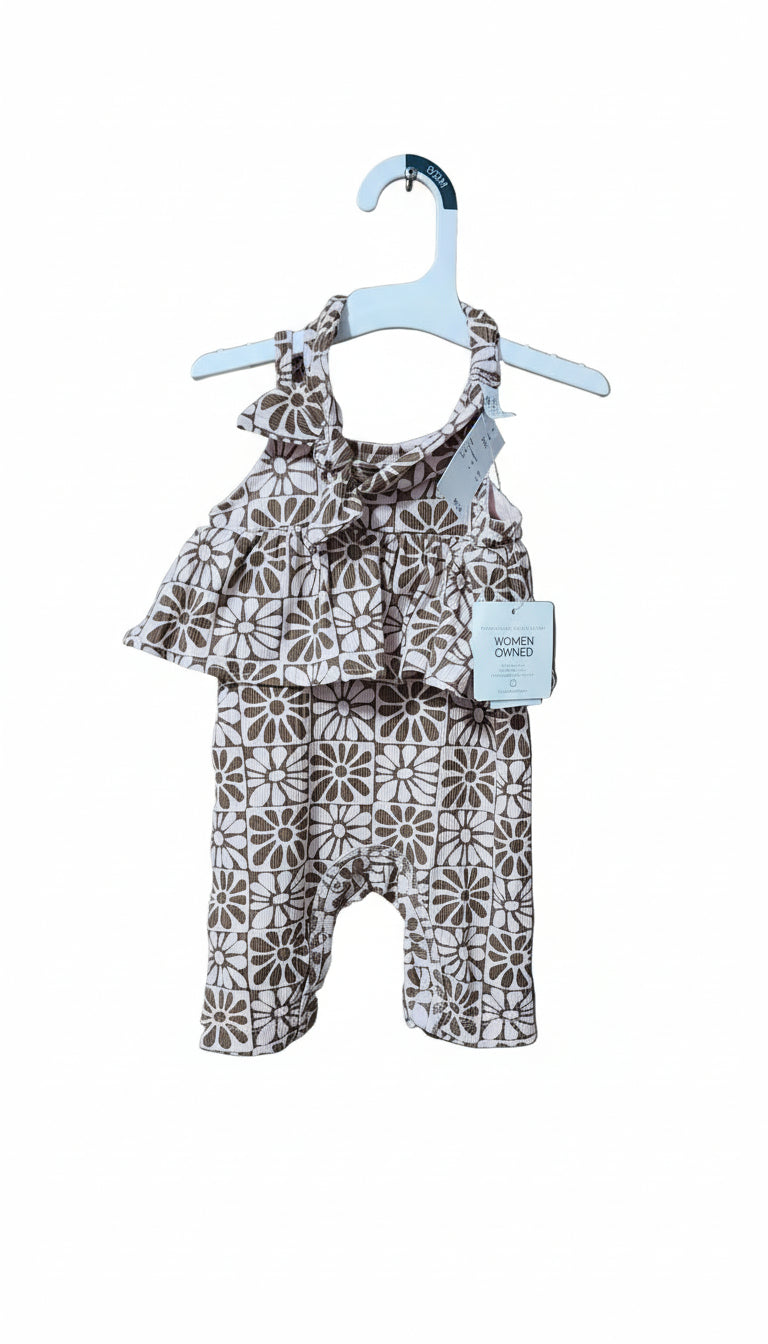 πΈ Baby Girl Floral Ruffle Romper β 0β3 Months πΈ