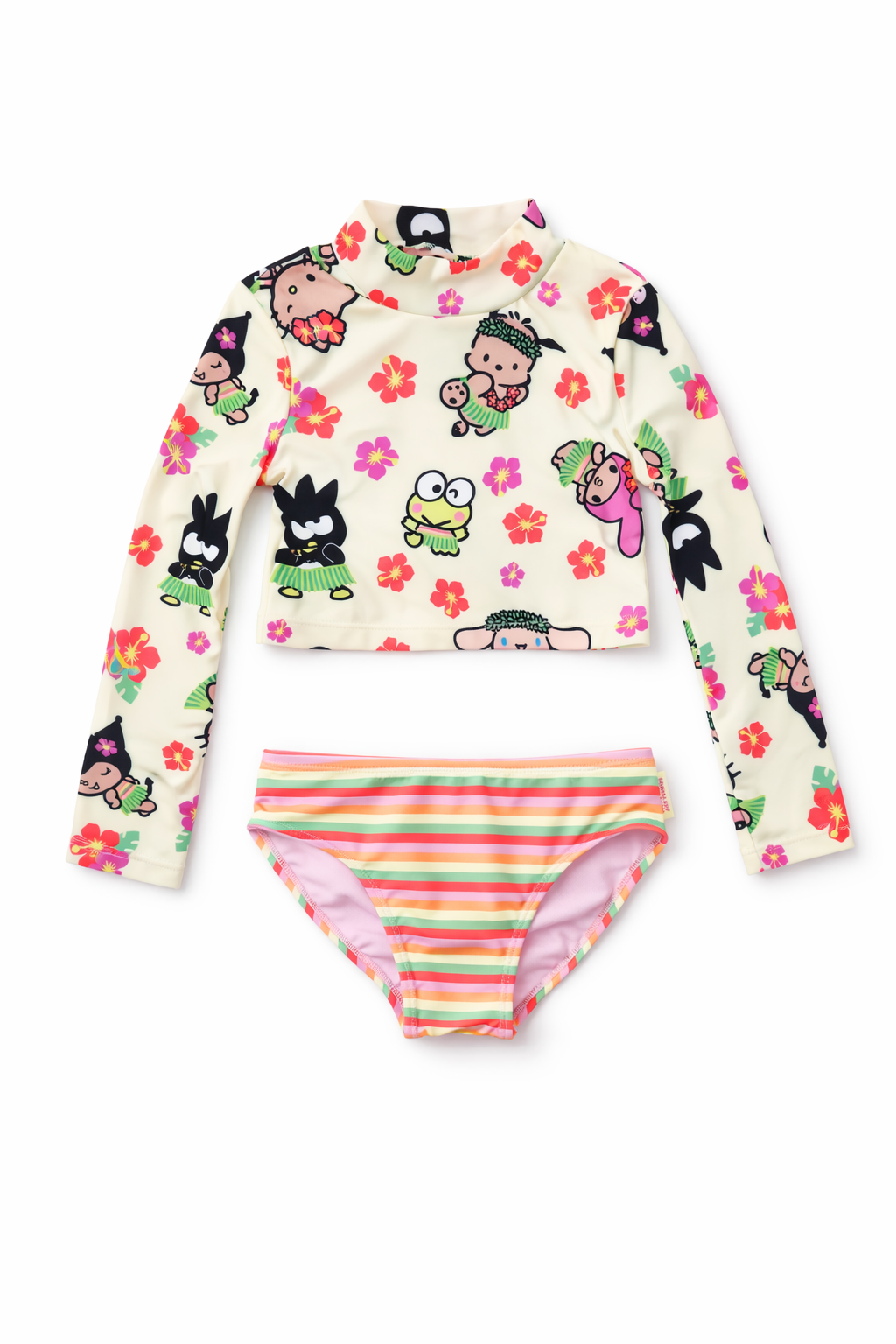 Girls Floral Character Rash Guard Set – Size 6