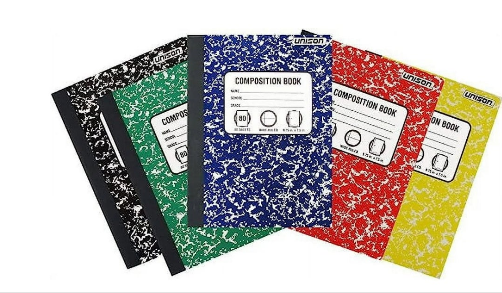 5-Pack Wide-Ruled Composition Notebooks – Assorted Colors
