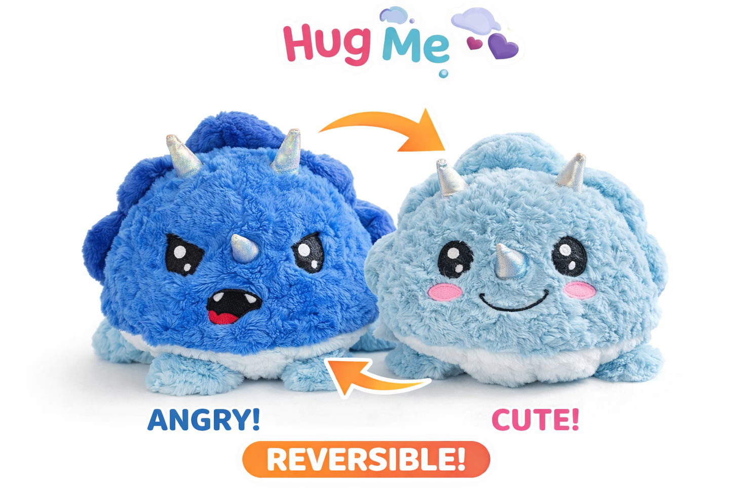Reversible Plush Mood Toy (Cute & Angry)