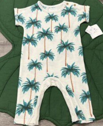 πΆ Grayson Mini Baby Romper β Palm Tree Print (0β3 Months)