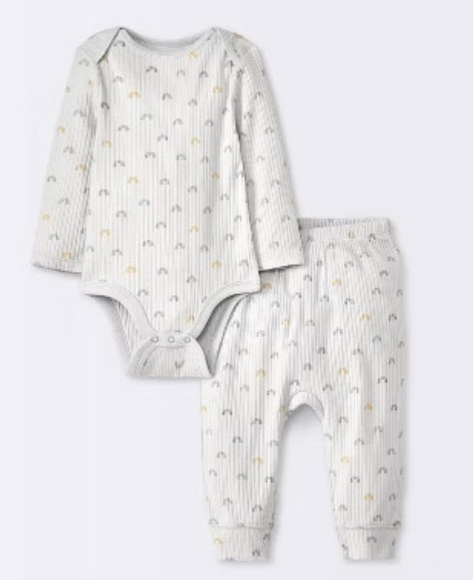 π Cloud Island Baby 2pc Rainbows Ribbed Set β 12M