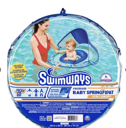 SwimWays Premium Baby Spring Float – Blue Shark Design