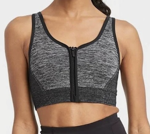 All in Motion Zip-Front High-Support Sports Bra – 3X & 4X