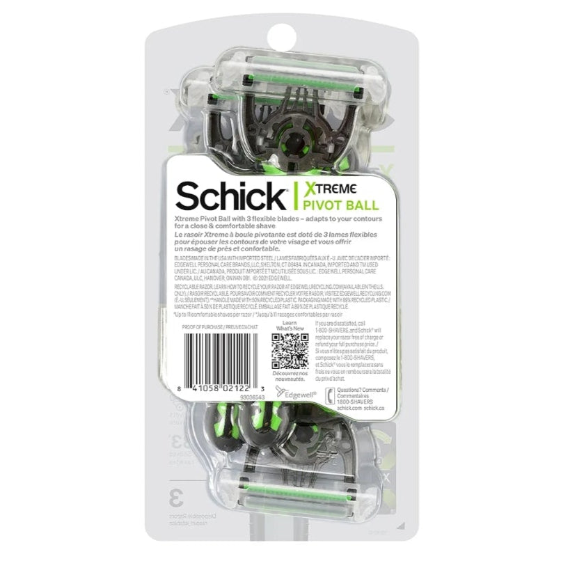 ๐ช Schick Xtreme Pivot Ball Razors โ 3-Pack