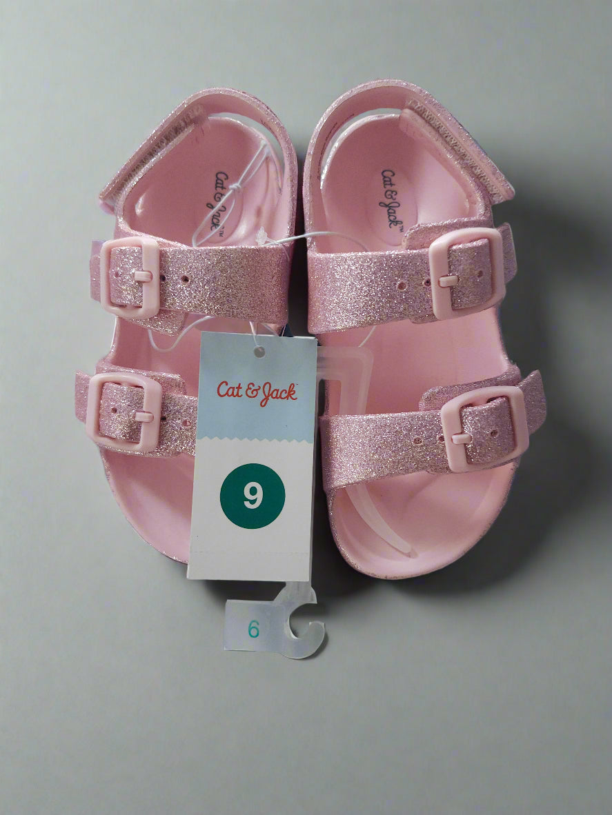 š§ Cat & Jack Pink Glitter Sandals ā Toddler Size 9