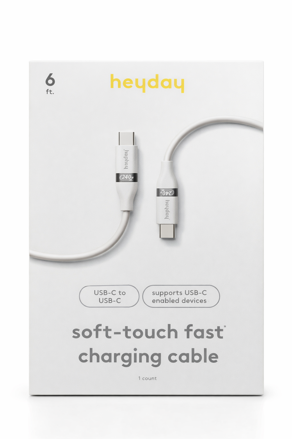 Heyday USB-C to USB-C Fast Charging Cable (6 ft)
