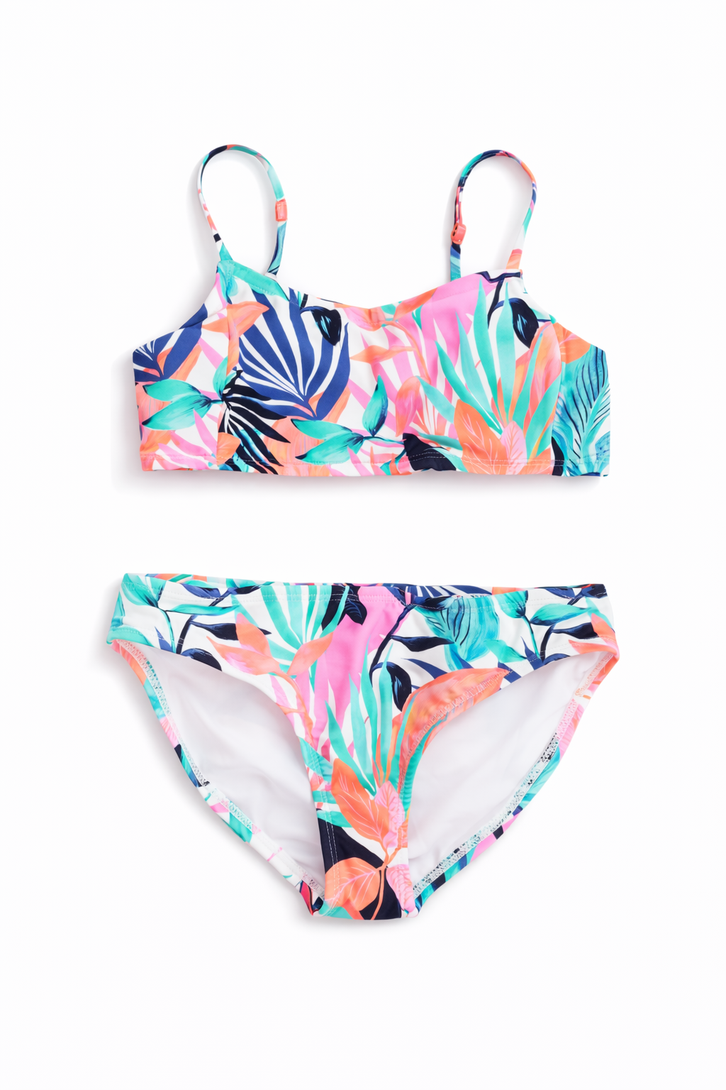Girls’ Tropical Print Two-Piece Swimsuit – Size 12