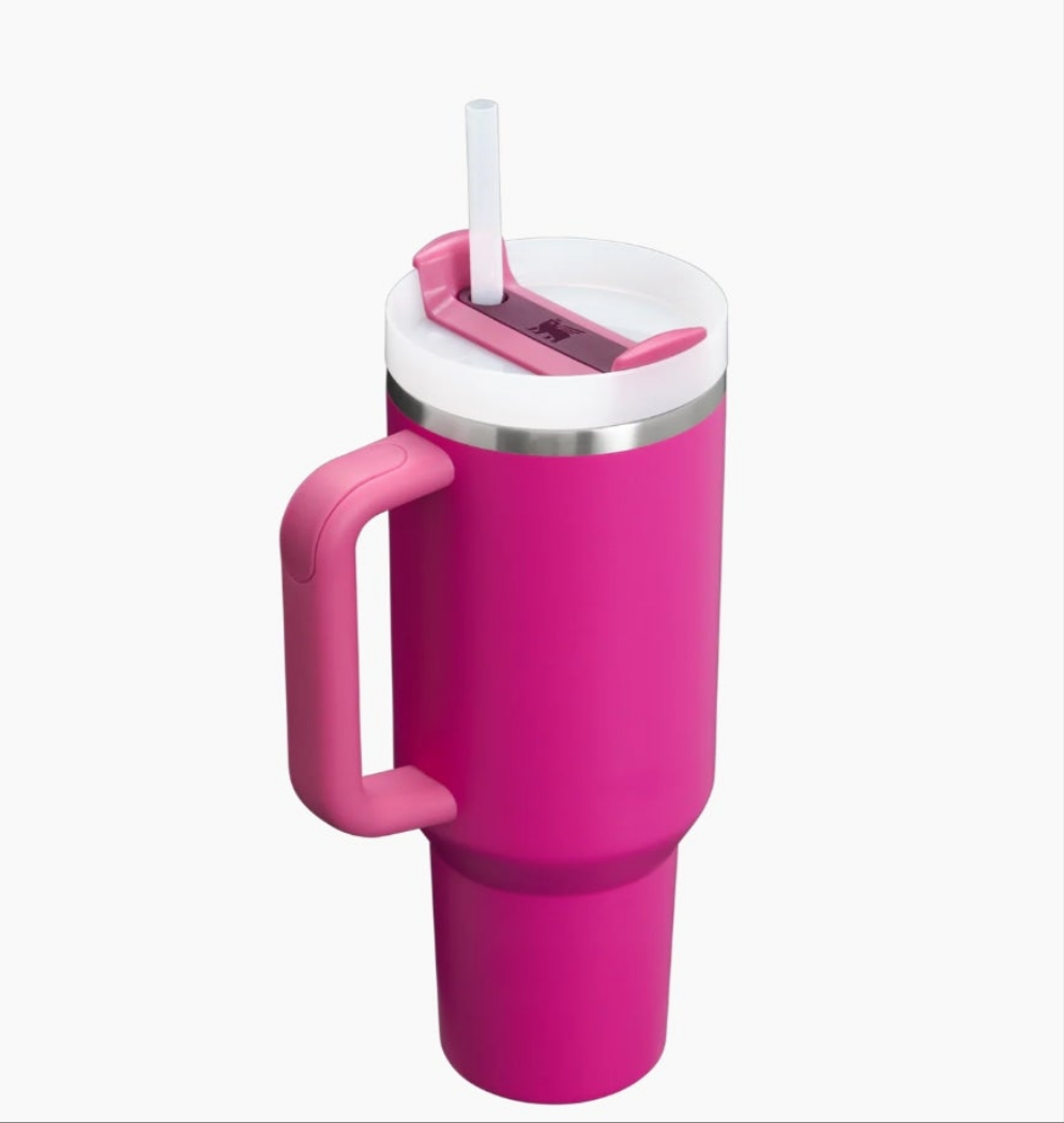 🌸✨ Stanley Quencher H2.0 Tumbler – 40 oz Fuchsia Pink Edition
