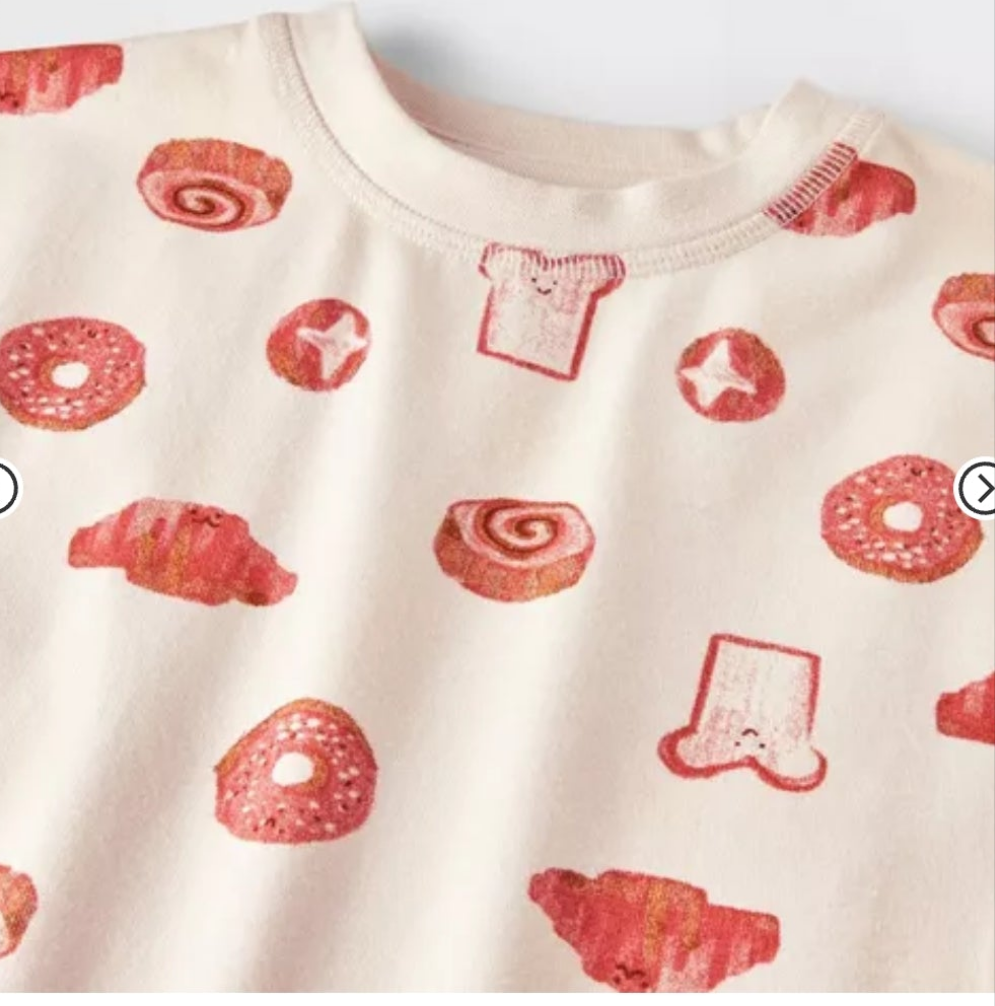 🍩 12M Girl Cat & Jack™ Printed Pastry Romper – Baby Bodysuit