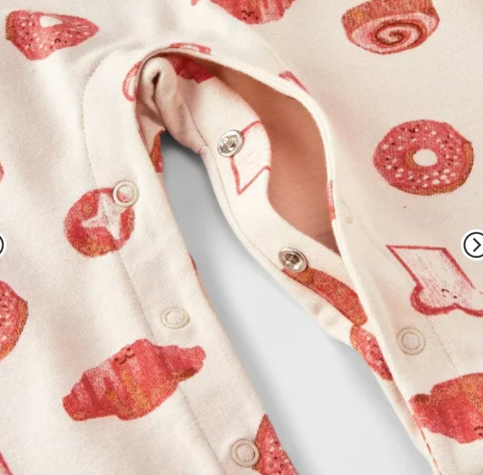 🍩 12M Girl Cat & Jack™ Printed Pastry Romper – Baby Bodysuit