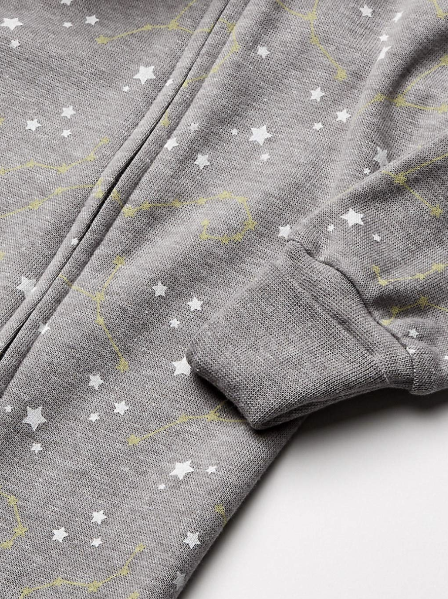 2-Pack Unisex Hanes Ultimate Baby Zippin® Sleep & Play (6–12 Months, Grey Stars & Yellow)