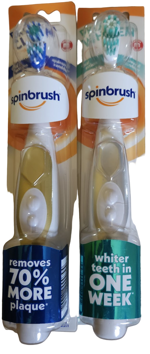 2 Pack (Medium Bristles)-Spinbrush Pro Electric Toothbrush