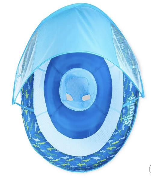 SwimWays Premium Baby Spring Float – Blue Shark Design