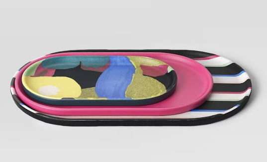 3-Piece Decorative Tray Set – Colorful & Modern