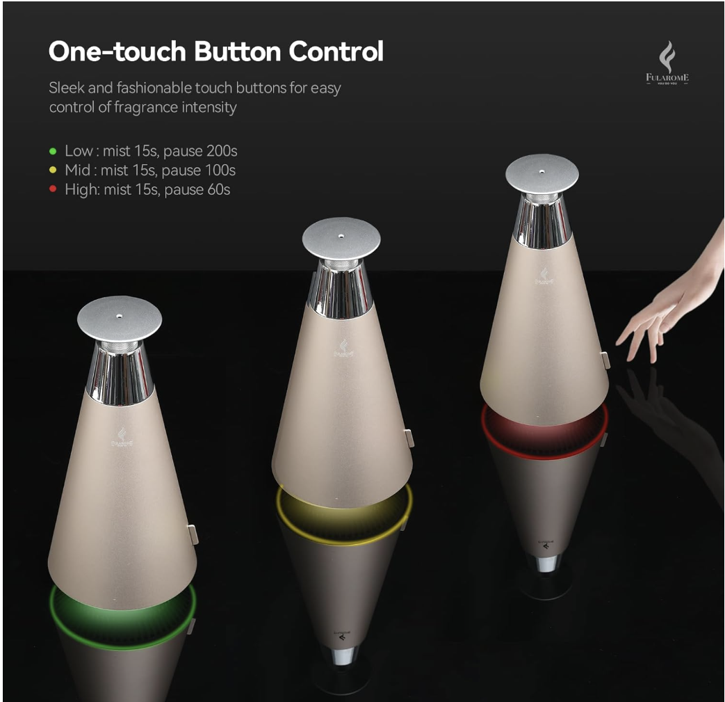 Wireless Essential Oil Diffuser, Smart Bluetooth Diffuser, Waterless Cold Air Diffusion 1000 Sq.ft, Rechargeable Aromatherapy Diffuser