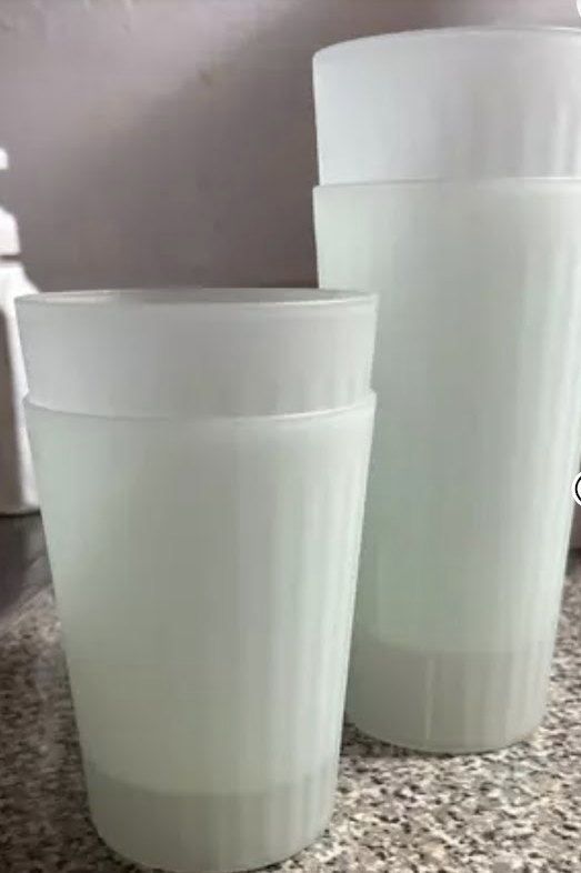 🥤 Mint Ribbed Tall Tumblers – 4-Pack Microwaveable