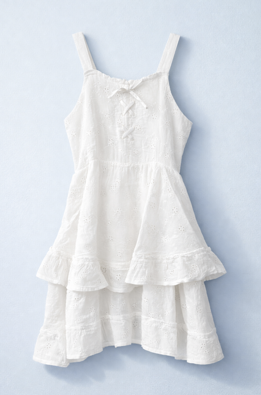 Justice Girls Eyelet Tiered Dress