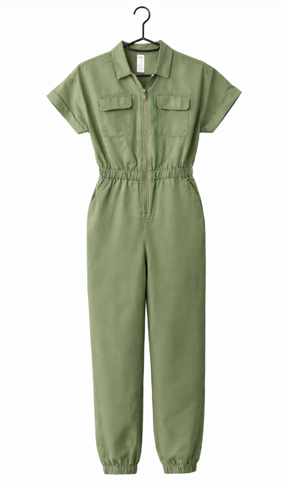 Justice Girls Olive Utility Zip Jumper