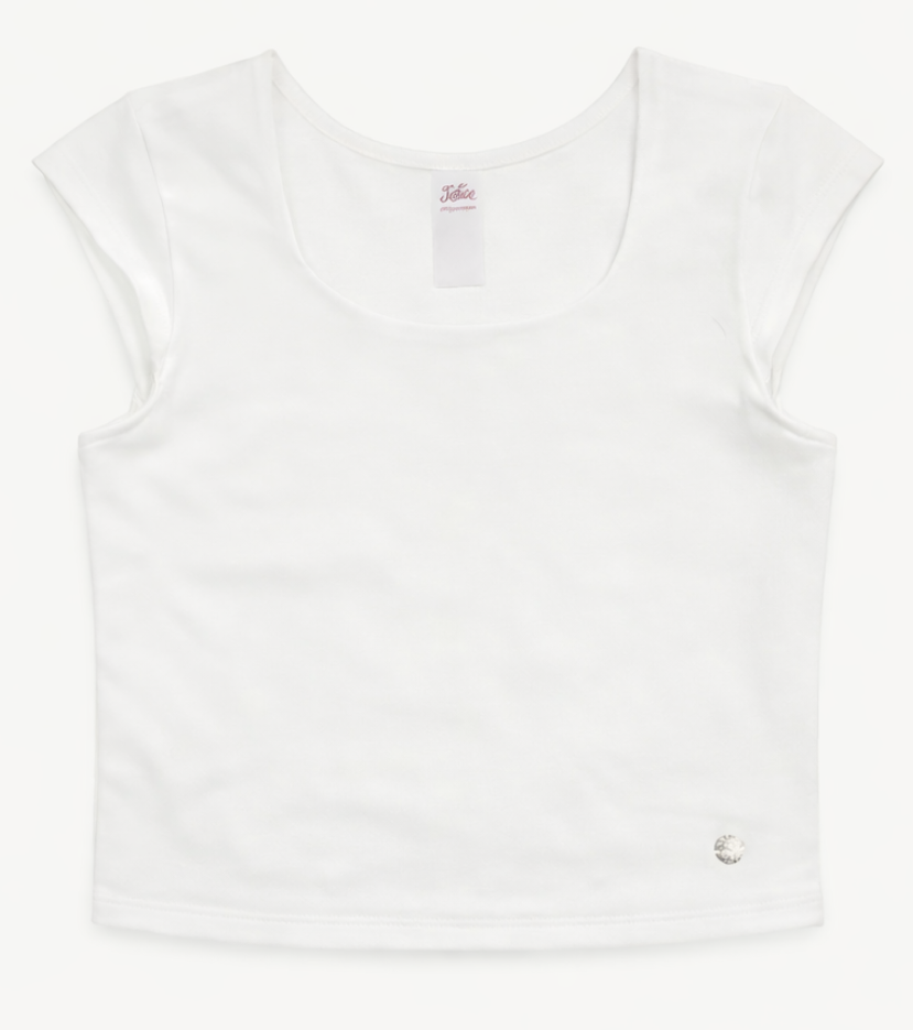 Justice White Cap Sleeve Top