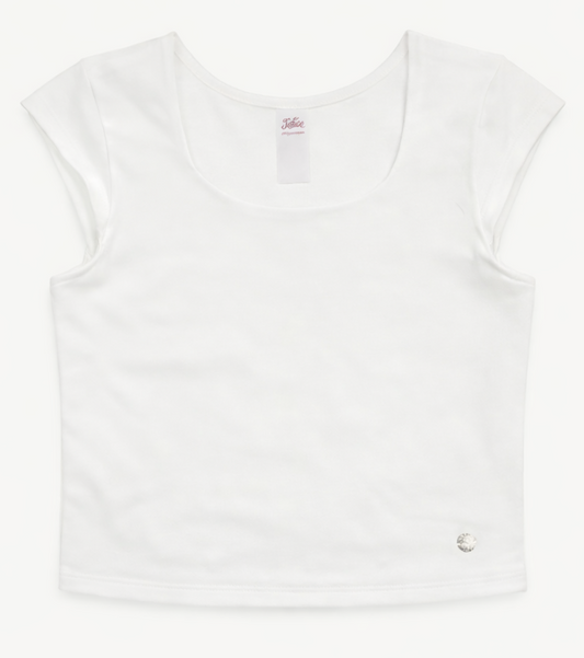Justice White Cap Sleeve Top