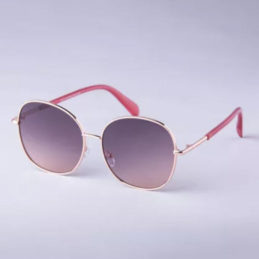 Women’s Oversized Round Metal Sunglasses – A New Day™ (Rose Gold)
