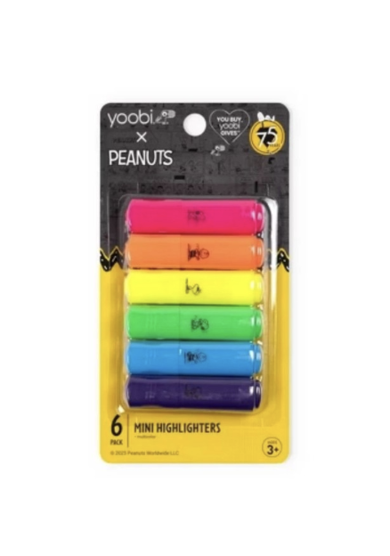 Peanuts Mini Highlighters (6-Pack)